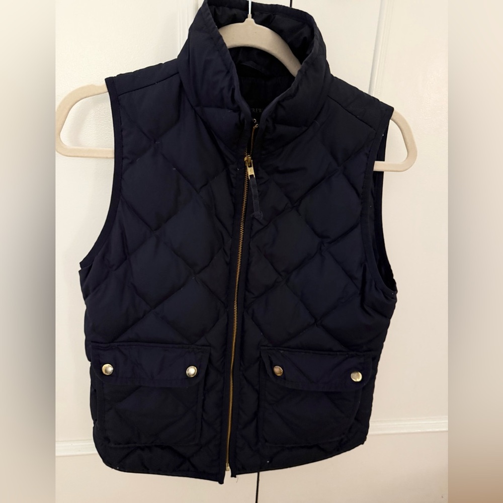 J. Crew Navy Quilted Vest Sleeveless